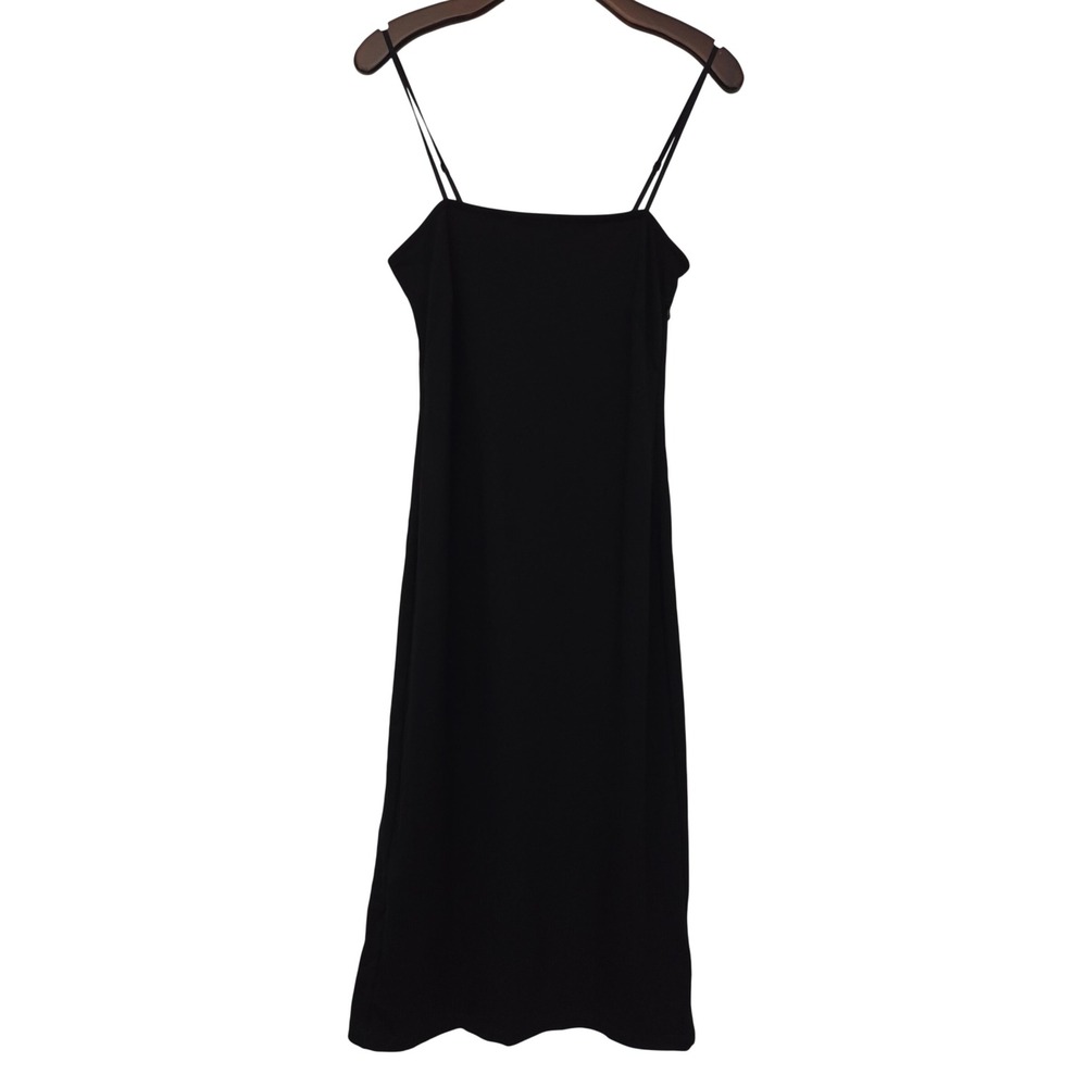 L'AGENCE Eira Slip Dress Square Neck Midiβ Womens S Black NWT $265